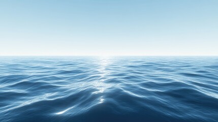 Obraz premium Calm Ocean Waves Under Clear Blue Sky