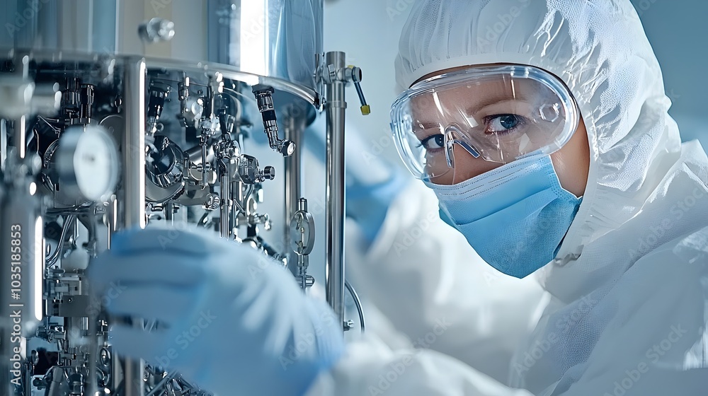 Aufkleber technicians closely inspecting sophisticated biofuel reactors exploring advanced processing technolo
