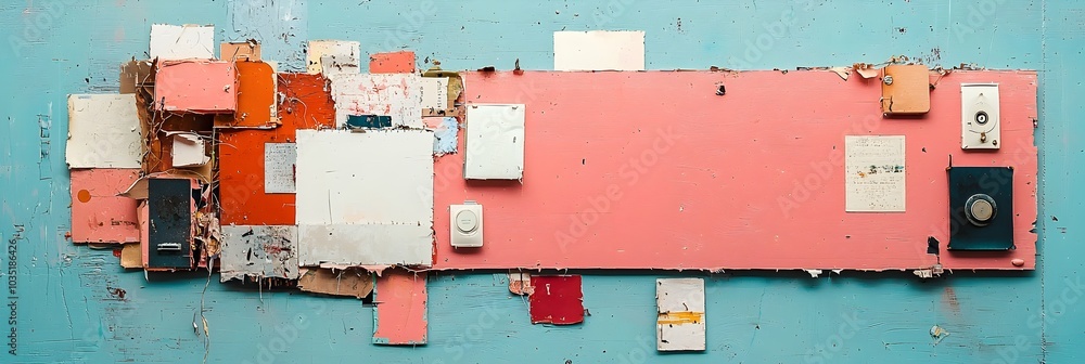 Poster torn edge textural elements for creating a scrapbook or collage feel in artwork vintage grunge and d