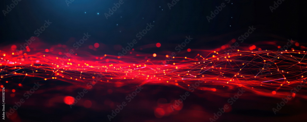 Poster red abstract network background.