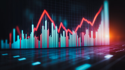 Abstract business  and charts and graphs with statistics to innovative analyze business potential and forecast future development of companies growth.