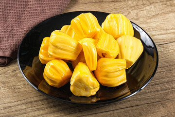 Raw ripe yellow jackfruit segment