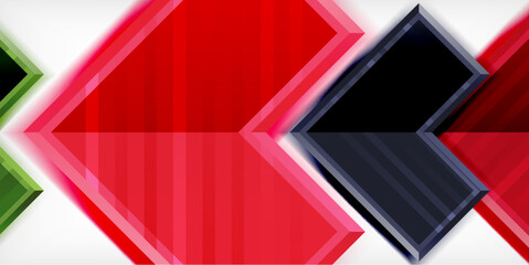 Arrow symbols created with 3d effects and line texture geometric abstract background