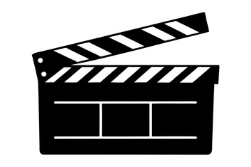 Fototapeta premium Movie clapperboard silhouette, Clapperboard glyph icon, Movie clapper board, Clapboard Silhouette 