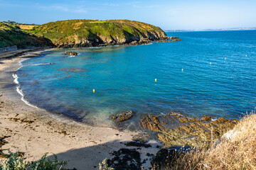 Port Morvan beach near Pleneuf val andre, Armor Coast, Brittany in France