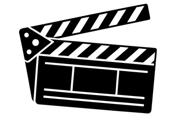 Obraz premium Movie clapperboard silhouette, Clapperboard glyph icon, Movie clapper board, Clapboard Silhouette 