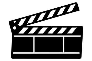 Obraz premium Movie clapperboard silhouette, Clapperboard glyph icon, Movie clapper board, Clapboard Silhouette 