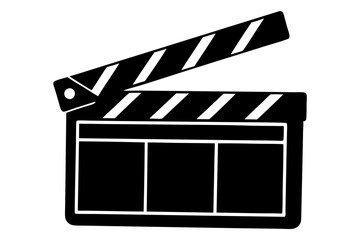 Fototapeta premium Movie clapperboard silhouette, Clapperboard glyph icon, Movie clapper board, Clapboard Silhouette 