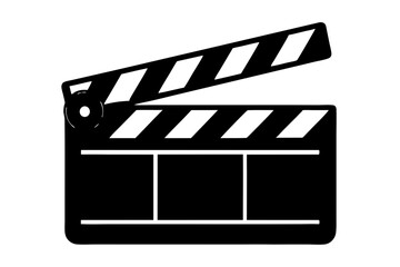 Obraz premium Movie clapperboard silhouette, Clapperboard glyph icon, Movie clapper board, Clapboard Silhouette 