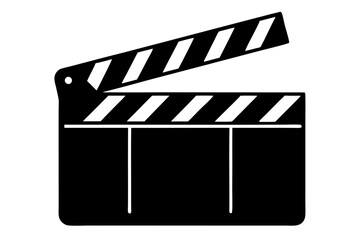 Fototapeta premium Movie clapperboard silhouette, Clapperboard glyph icon, Movie clapper board, Clapboard Silhouette 