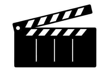 Fototapeta premium Movie clapperboard silhouette, Clapperboard glyph icon, Movie clapper board, Clapboard Silhouette 