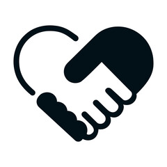 Business agreement handshake or friendly handshake line art icon. vector illustration