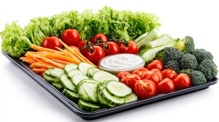 Party Tray. Fresh Vegetables Vegetable Salad Snack Healthy Food Diet with Dip