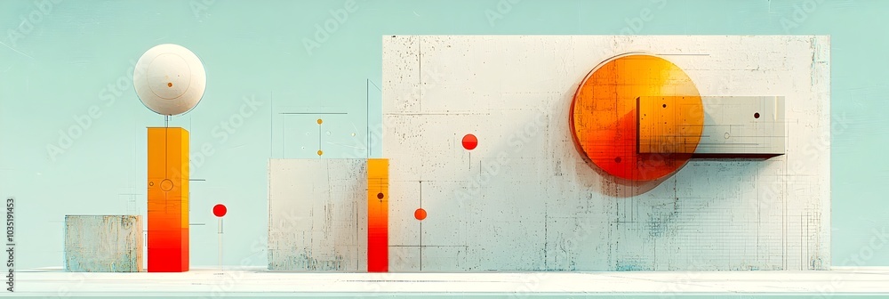 Poster captivating abstract geometric background with layered shapes smooth gradients and elements of trans