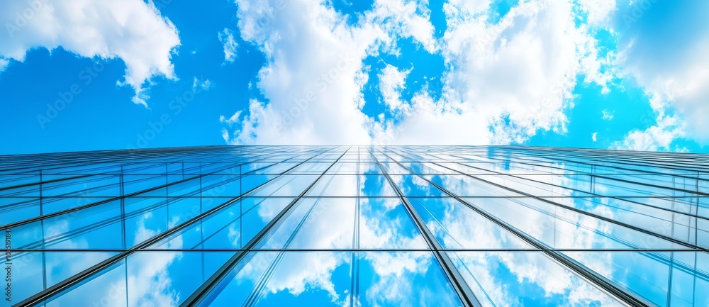 Poster this multistory building rises against a vast skyline and is ideal for creating a copy space image