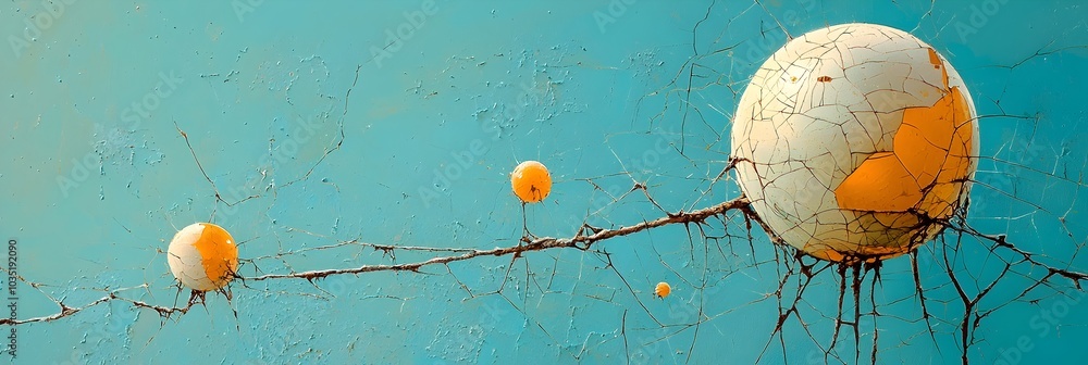 Poster captivating cracked glass surface forming intricate patterns and shapes abstract background with int