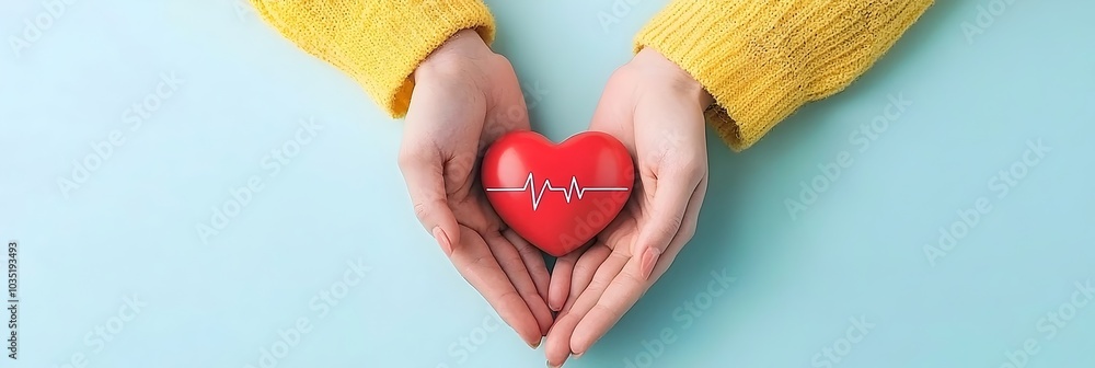 Poster close up of hands checking pulse and vital signs emphasizing the importance of self care personal he