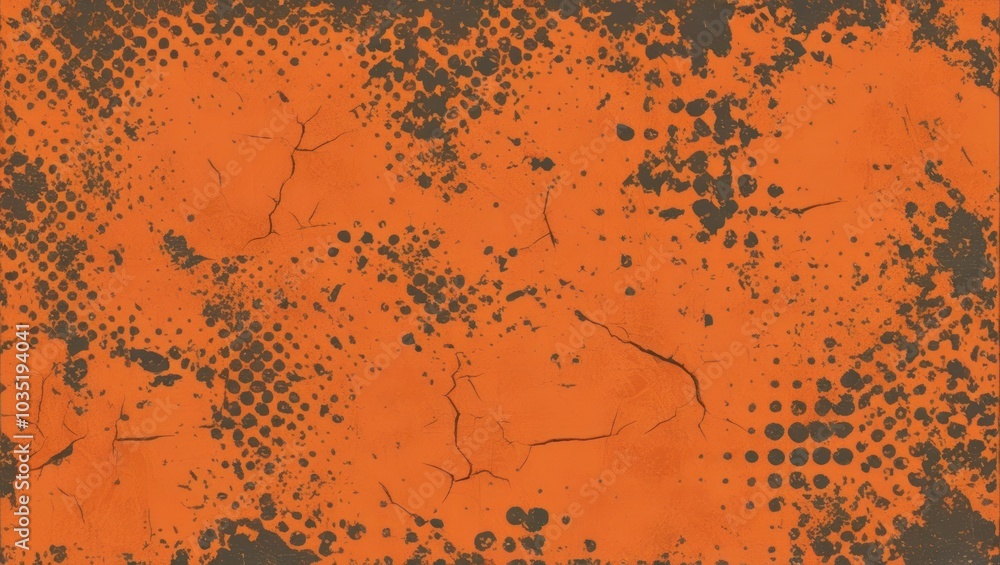 Poster abstract orange and gray texture with dotted patterns suitable for backgrounds or design projects