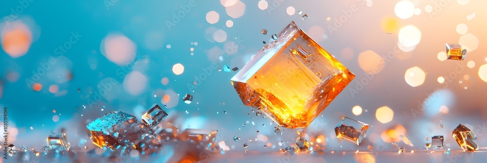 Aufkleber close up view of intricately faceted crystal shards creating a mesmerizing display of reflections an