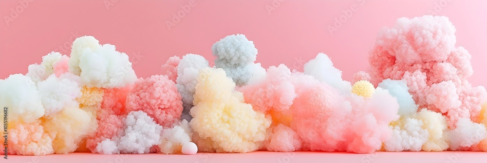 Poster ethereal and abstract pastel colored cloud like formations evoking a sense of soft motion delicate b