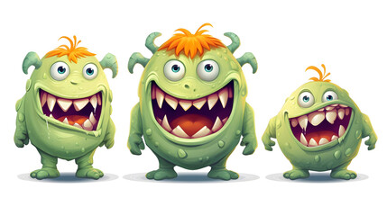 Fototapeta premium Funny cartoon zombie, cartoon monsters, game art, mascot design