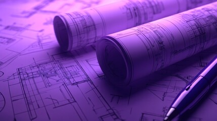 Architectural Blueprints & Pen