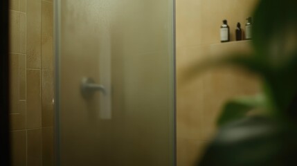 Obraz premium Serene Shower Space with Soft Light and Moisture