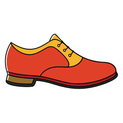 Cartoon fashion shoes. Modern Brogues flat vector illustrations white background