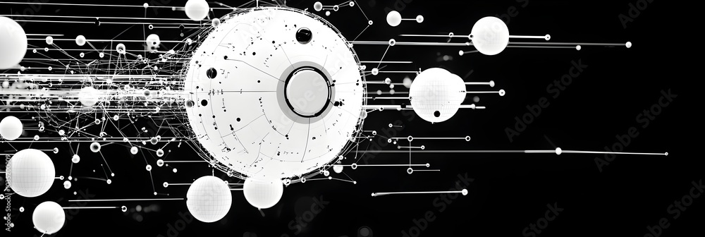 Aufkleber Interconnected Digital Network of Abstract Dots and Lines Symbolizing the Dynamic and Complex Nature of Technology Communication and Intelligence