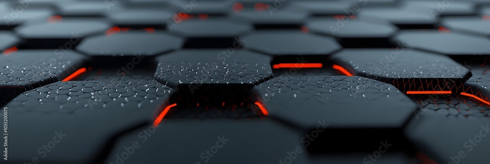 Aufkleber Intricate hexagonal grid patterns in a digital technological composition symbolizing the structure organization and innovative nature of modern engineering and science