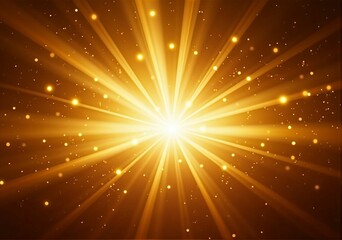 Radiant Beams of Gold Light - Shining Design Representing Spiritual Energy and Hopeful Illumination