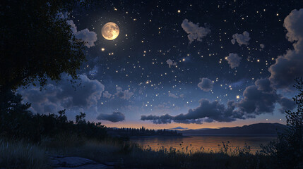 relaxing night time sky