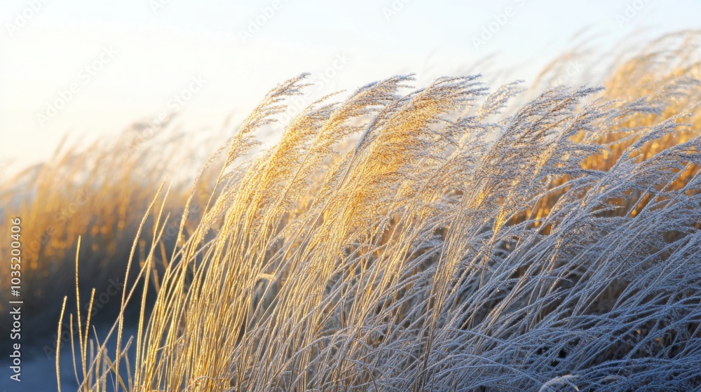 Aufkleber in the soft glow of the setting sun, tall grasses bend and sway, creating a peaceful atmosphere by t