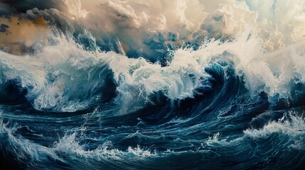 Dramatic Ocean Waves: A Seascape of Power and Beauty