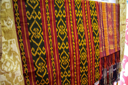 Kain Tenun Kalimantan with motif traditional ethnic from Berau, East Borneo, Indonesia.