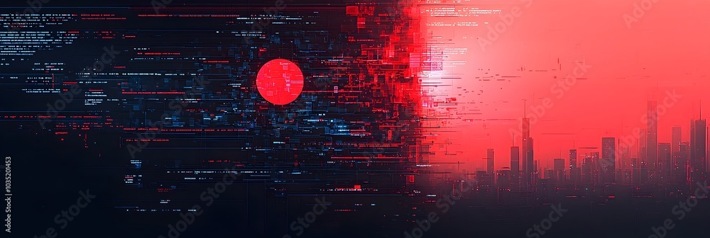 Fototapete Mesmerizing digital glitch effect showcasing distorted lines vibrant pixels and a dynamic abstract pattern  This visually stunning futuristic design creates a captivating