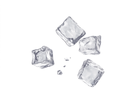 ice cubes on transparent background