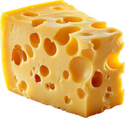 piece of delicious cheese cut out, cheese, food, isolated, dairy, yellow, hole, swiss, piece, slice, object, white, product, healthy