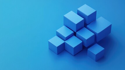 Obraz premium Blue Cubes on a Blue Background