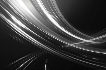 Naklejka premium Abstract Black and White Swirling Lines of Light