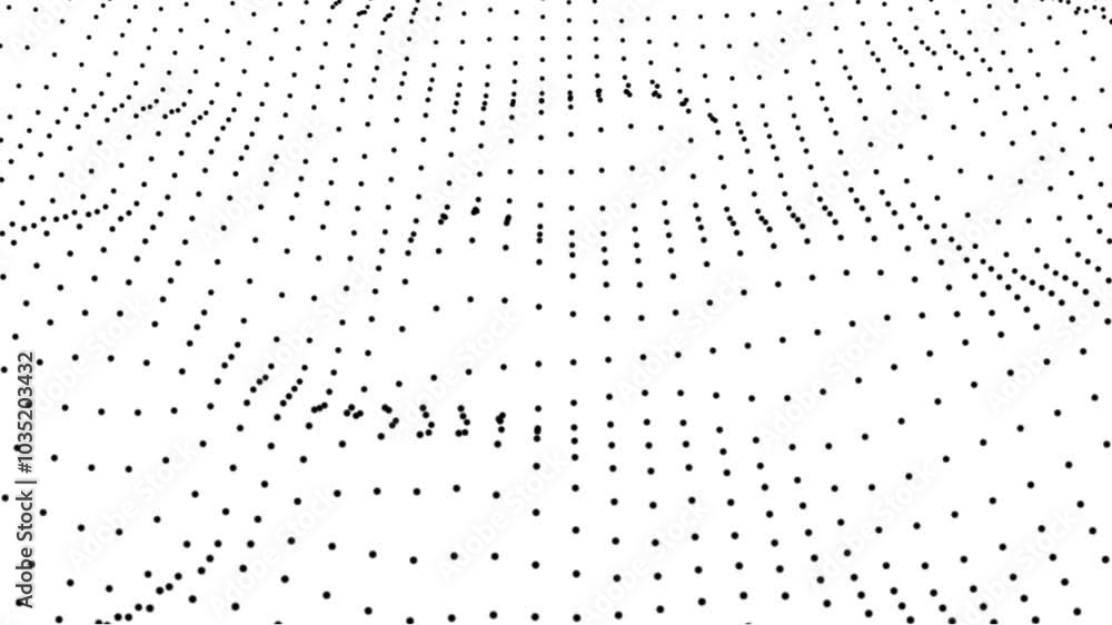 Poster abstract wave technology white background with black color digital dot animation. abstract particles