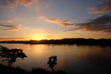 sunset over the lake