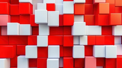 Abstract Red and White Cubes