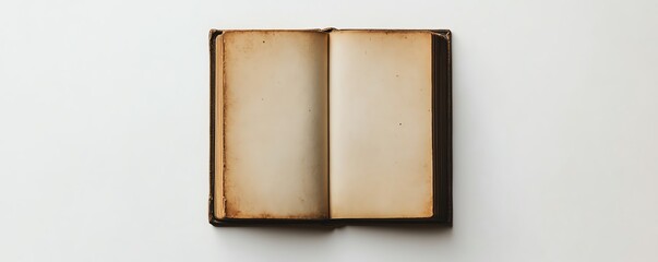 Fototapeta premium Topview vector mockup of a hardcover book on a white background, blank and ready for promotional use in brochures, catalogs, and magazine layouts