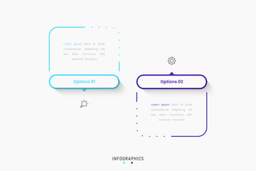 Vector Infographic label design template with icons and 2 options or steps. Can be used for process diagram, presentations, workflow layout, banner, flow chart, info graph.