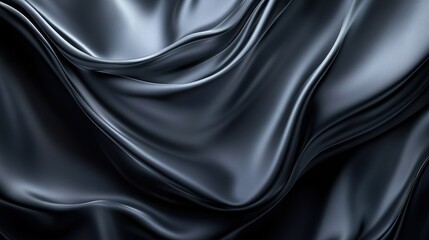 Fototapeta premium Elegant Black Satin Fabric Texture Background