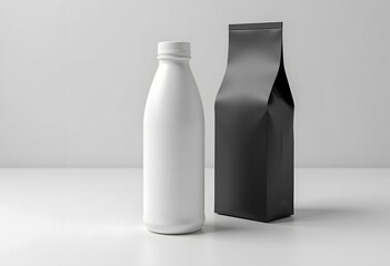 Various types for food packaging. 3d rendering.
