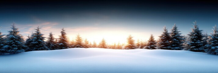 Fototapeta premium Serene Winter Landscape at Sunrise