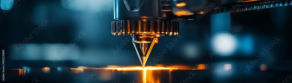 Aufkleber a close-up of a laser cutting tool creating bright sparks on a metallic surface, showcasing precisio