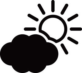 曇り時々晴れのアイコンイラスト